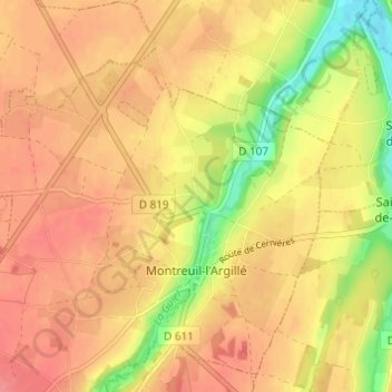 Topografische Karte La Hêtraie, Höhe, Relief