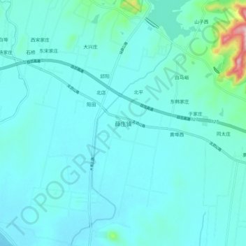 Topografische Karte 薛庄镇, Höhe, Relief