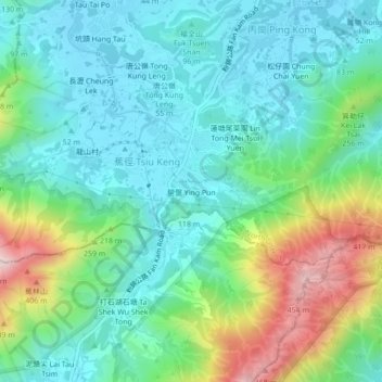 Topografische Karte 營盤, Höhe, Relief