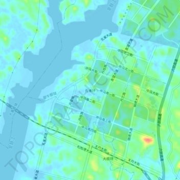 Topografische Karte 孔雀环, Höhe, Relief