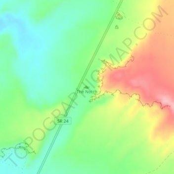 Topografische Karte The Notch, Höhe, Relief