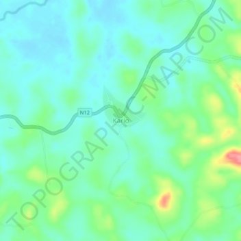 Topografische Karte Kario, Höhe, Relief