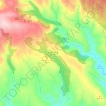 Topografische Karte Santa Cruz de Abranes, Höhe, Relief