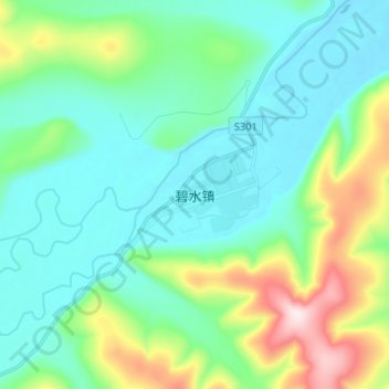 Topografische Karte 碧水镇, Höhe, Relief