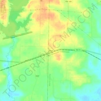 Topografische Karte Cason, Höhe, Relief