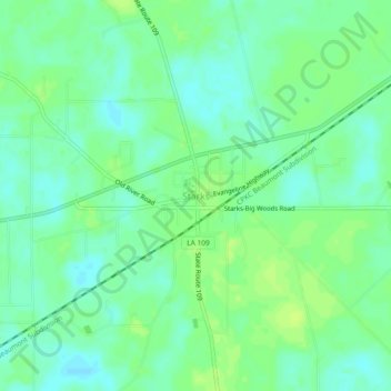 Topografische Karte Starks, Höhe, Relief