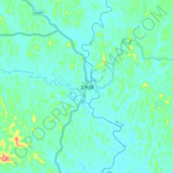 Topografische Karte 文利镇, Höhe, Relief