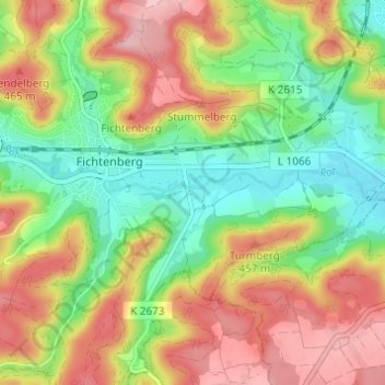 Topografische Karte Kronmühle, Höhe, Relief