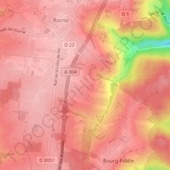 Topografische Karte Le Grand Hongreaux, Höhe, Relief