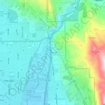 Topografische Karte Caryhurst, Höhe, Relief