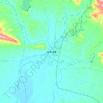 Topografische Karte 马山口镇, Höhe, Relief