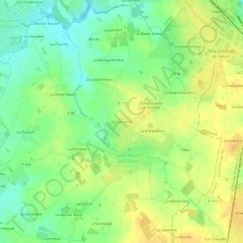 Topografische Karte La Garnerie, Höhe, Relief