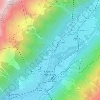 Topografische Karte Les Nants, Höhe, Relief