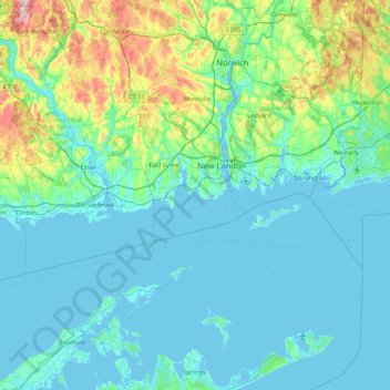 Topografische Karte High Rock, Höhe, Relief