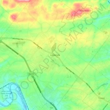 Topografische Karte Limerick, Höhe, Relief