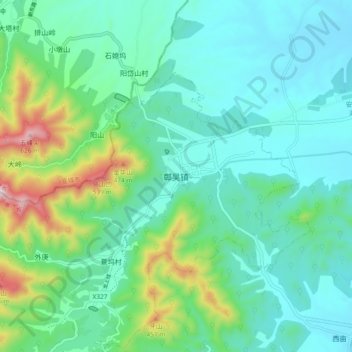 Topografische Karte 鄣吴镇, Höhe, Relief
