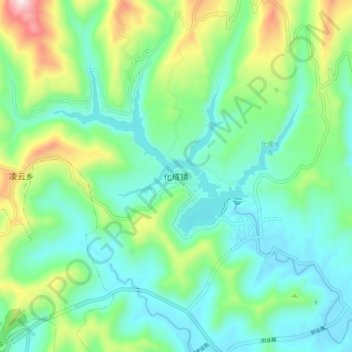 Topografische Karte 化成镇, Höhe, Relief