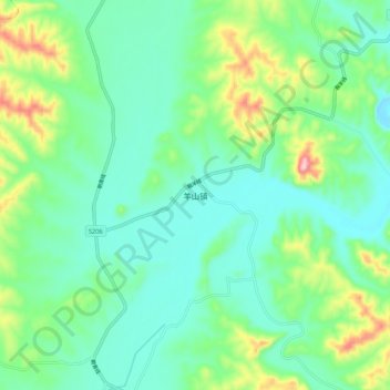 Topografische Karte 羊山镇, Höhe, Relief