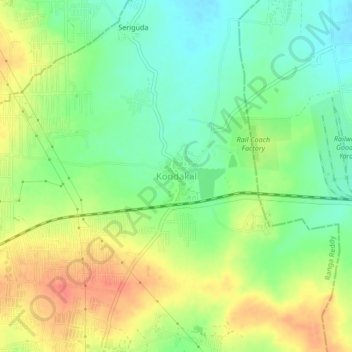 Topografische Karte Kondakal, Höhe, Relief