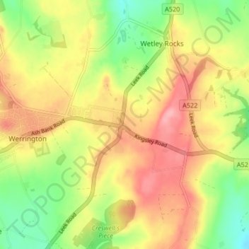 Topografische Karte Cellarhead, Höhe, Relief