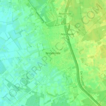 Topografische Karte Nistelrode, Höhe, Relief