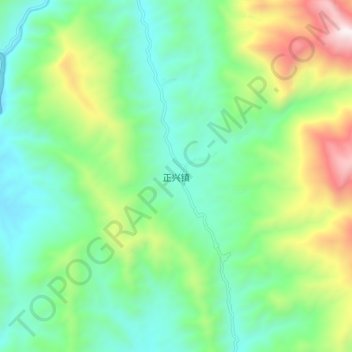 Topografische Karte 正兴镇, Höhe, Relief
