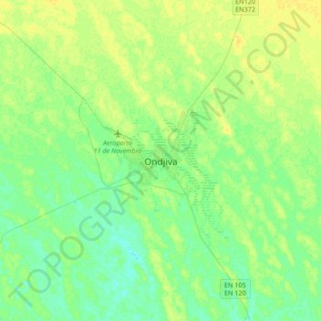 Topografische Karte Ondjiva, Höhe, Relief