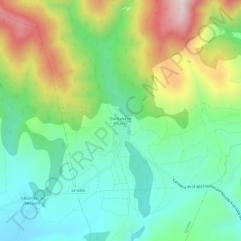 Topografische Karte Quintana de Fuseros, Höhe, Relief