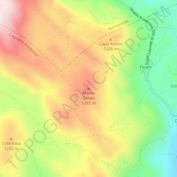 Topografische Karte Monte Gelato, Höhe, Relief