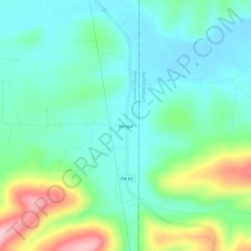 Topografische Karte Bengal, Höhe, Relief