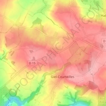 Topografische Karte Courteilles, Höhe, Relief