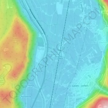 Topografische Karte Hirschen, Höhe, Relief