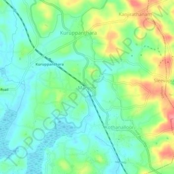 Topografische Karte Manjoor, Höhe, Relief