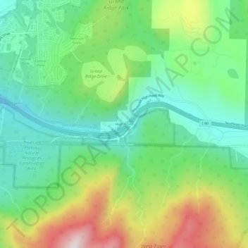 Topografische Karte High Point, Höhe, Relief