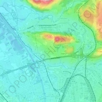 Topografische Karte Plain-Kemating, Höhe, Relief