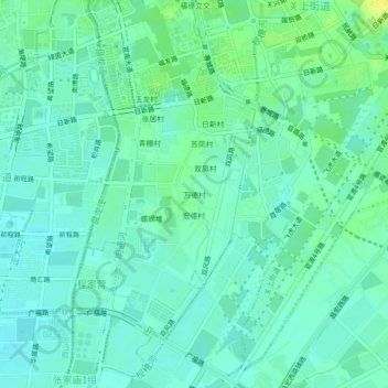 Topografische Karte 万德村, Höhe, Relief