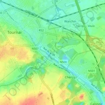 Topografische Karte Allain, Höhe, Relief