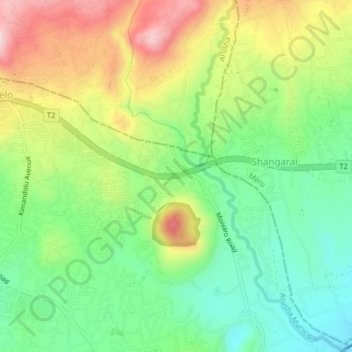 Topografische Karte Kambiyachupa, Höhe, Relief