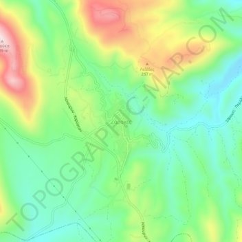 Topografische Karte Zarakes, Höhe, Relief