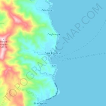 Topografische Karte San Agustin, Höhe, Relief