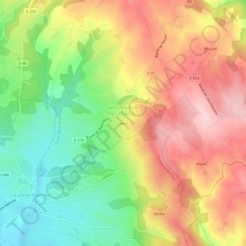 Topografische Karte Labro, Höhe, Relief