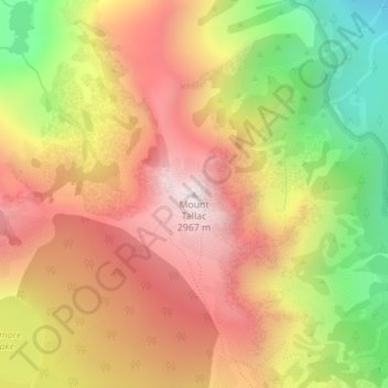 Topografische Karte Mount Tallac, Höhe, Relief