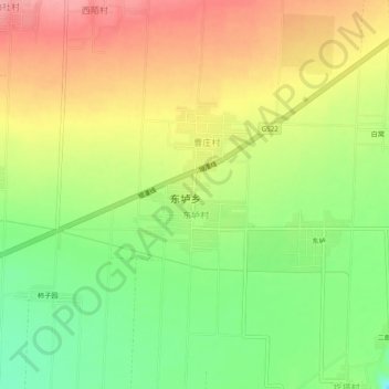 Topografische Karte 南曹庄, Höhe, Relief
