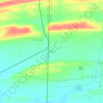 Topografische Karte Jenson, Höhe, Relief