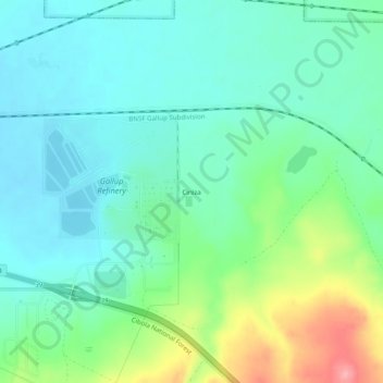 Topografische Karte Ciniza, Höhe, Relief