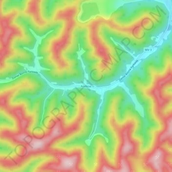 Topografische Karte Andrew, Höhe, Relief
