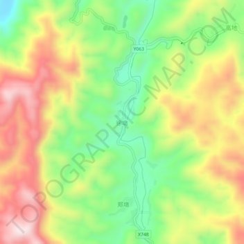 Topografische Karte 徐墩, Höhe, Relief