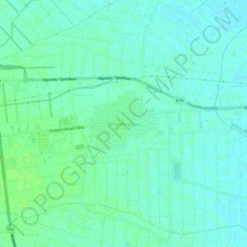 Topografische Karte Megalochori, Höhe, Relief