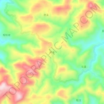 Topografische Karte 殿溪, Höhe, Relief