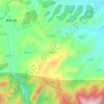 Topografische Karte 白杨林, Höhe, Relief